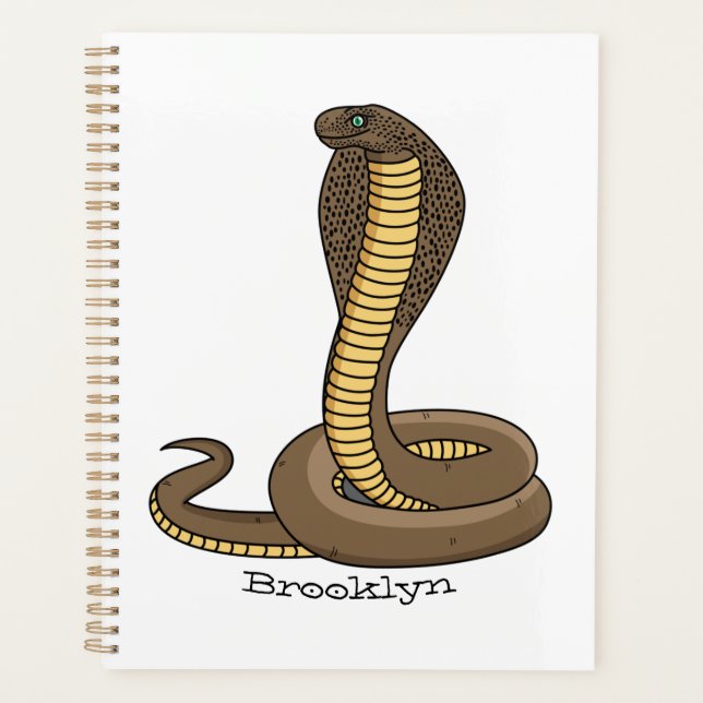 Brown cobra snake illustration  planner (Front)