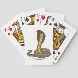 Brown cobra snake illustration  playing cards
