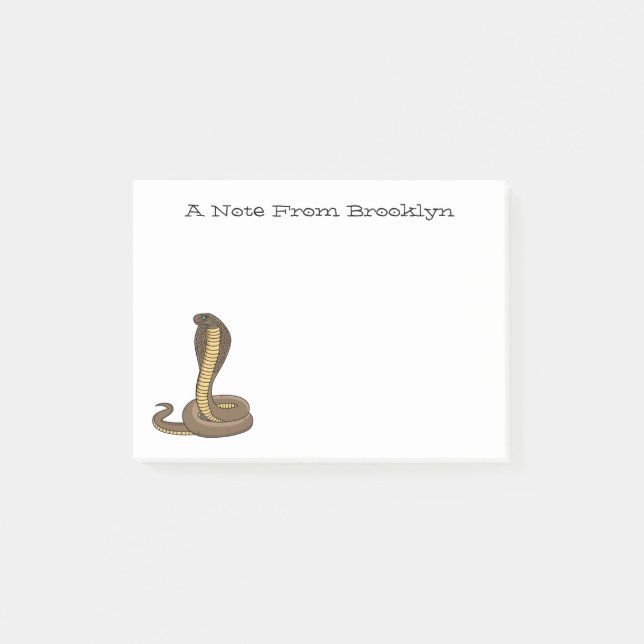 Brown cobra snake illustration  post-it notes (Front)