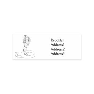 Brown cobra snake illustration rubber stamp