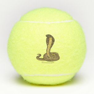 Brown cobra snake illustration tennis balls