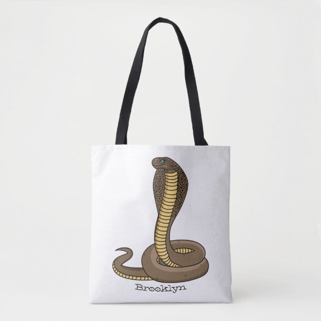 Brown cobra snake illustration  tote bag (Front)