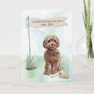 Brown Cockapoo Congratulations on New Dog Card