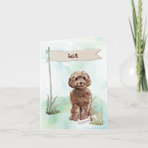Brown Cockapoo Congratulations on New Dog Note Card