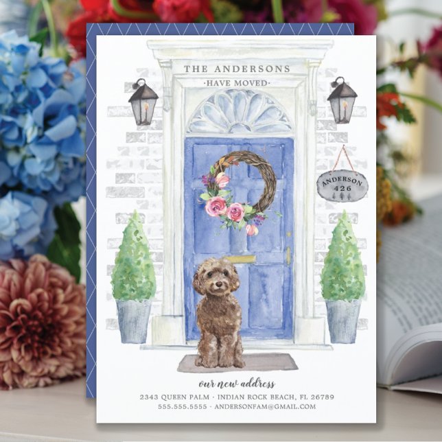 Brown Cockapoo Front Door Moving Announcement (Creator Uploaded)