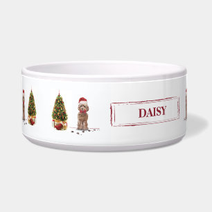 Brown Cockapoo Funny Christmas Dog and Tree