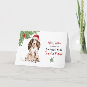 Brown Cocker Spaniel Christmas From Dog in Funny Card