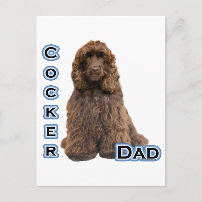 Brown Cocker Spaniel Dad 4 Postcard (Front)