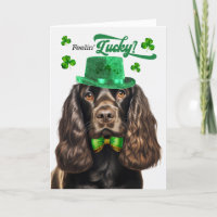 Brown Cocker Spaniel Dog Lucky St Patrick's Day