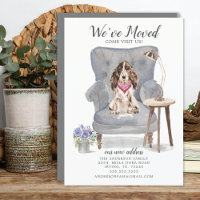Brown Cocker Spaniel Dog | Moving Announcement