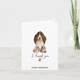 Brown Cocker Spaniel Dog Paw Puppy Pets Birthday Card