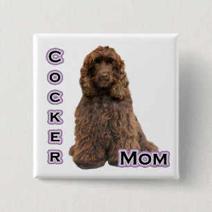 Brown Cocker Spaniel Mum 4 - Button