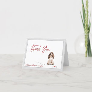 Brown Cocker Spaniel Pet Dog Personalise Bone Thank You Card