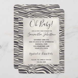 Brown Cocoa Zebra Print Invitation