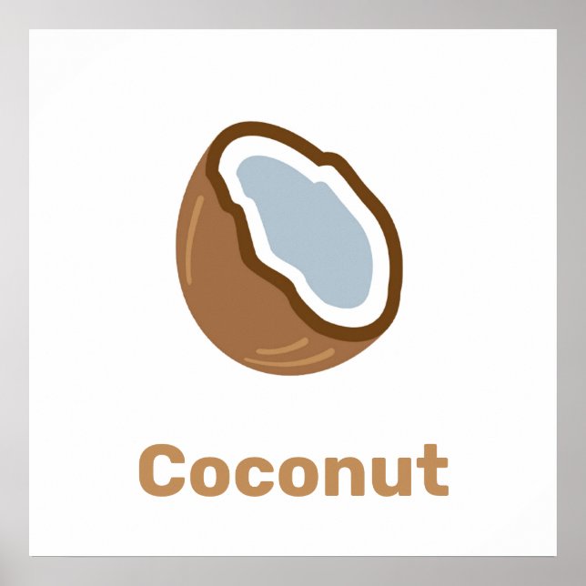 Brown coconut with words poster (Front)