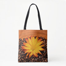 Brown Coffee Beans, Yellow Daisy