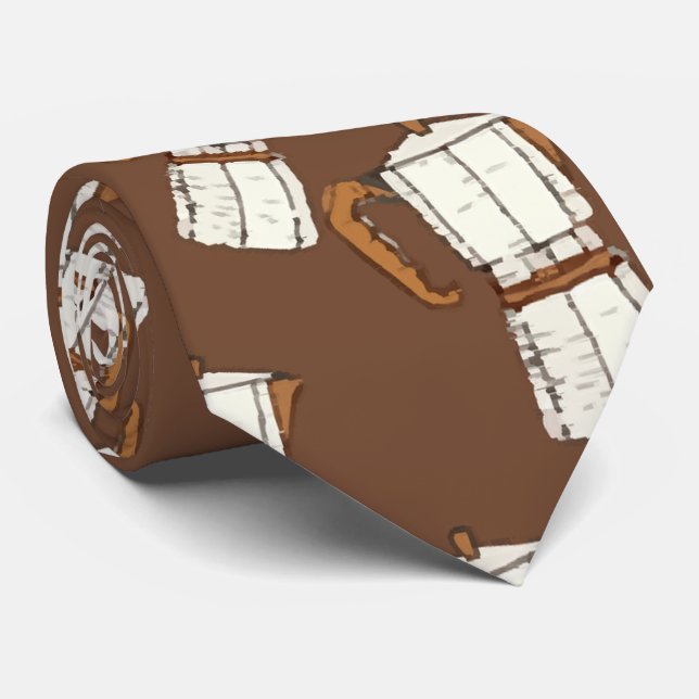 Brown Coffee seamless pattern artwork   Tie (Rolled)