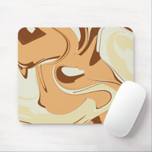 Brown Coffee Swirl Mouse Mat