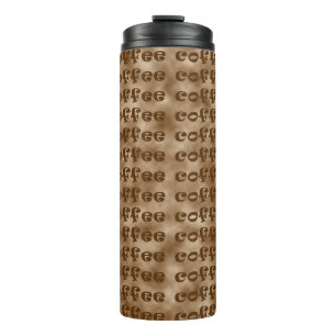 Brown coffee text pattern thermal tumbler