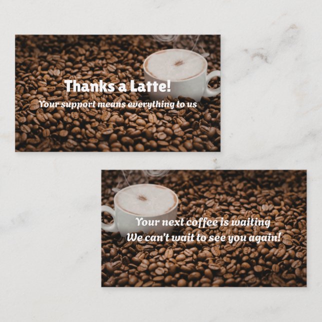 Brown Coffee Thank You Card Beans Style (Front/Back)