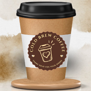 Brown Cold brew coffee Personalised Branding Classic Round Sticker