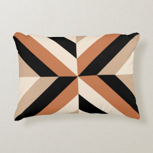 Brown Colour Block Contemporary Decorative Cushion