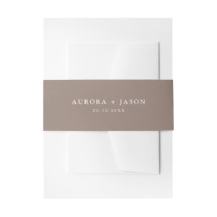 Brown colour initials wedding Invitation Belly B Band