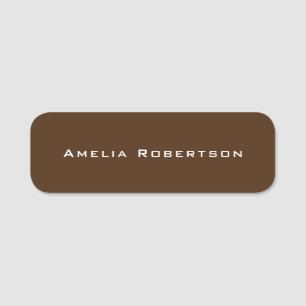 Brown Colour Trendy Modern Professional Custom Name Tag