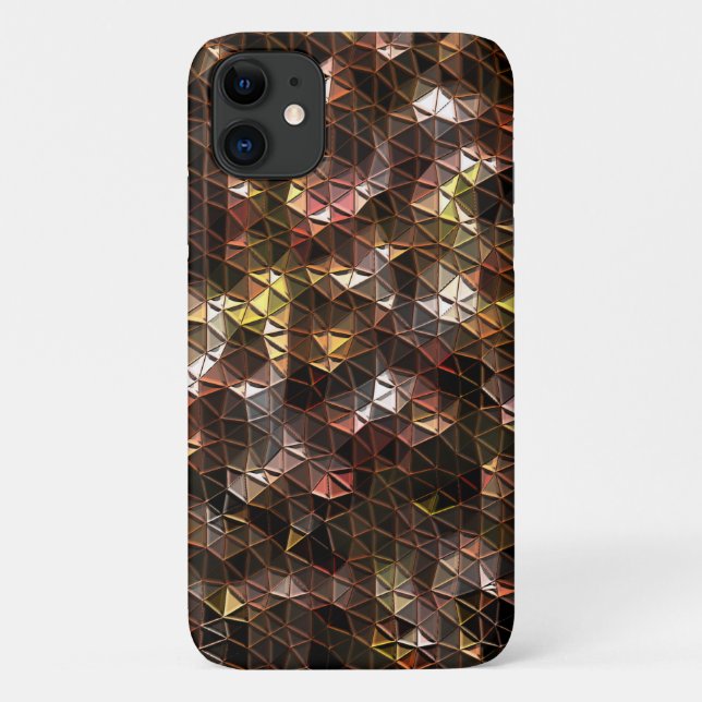Brown coloured triangular mosaic with slight relie Case-Mate iPhone case (Back)