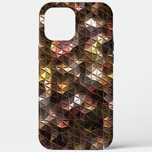 Brown coloured triangular mosaic with slight relie Case-Mate iPhone case (Back)