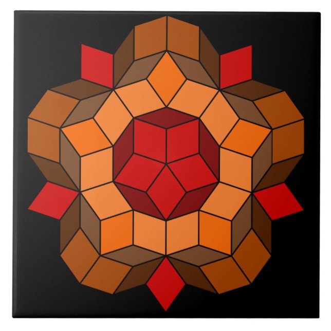 Brown colourful pattern bright spot in interior tile (Front)