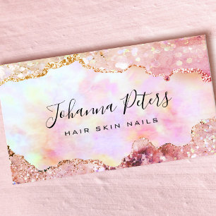 brown colours faux glitter  business card