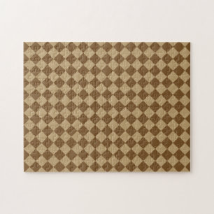 Brown Combination Diamond Pattern by STaylor Jigsaw Puzzle