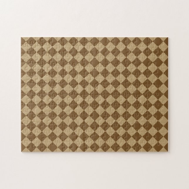 Brown Combination Diamond Pattern by STaylor Jigsaw Puzzle (Horizontal)