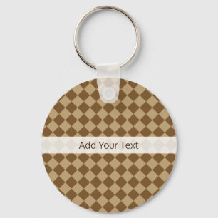Brown Combination Diamond Pattern by STaylor Key Ring