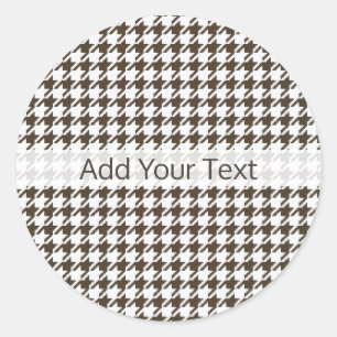 Brown Combination Houndstooth by Shirley Taylor Classic Round Sticker
