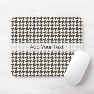 Brown Combination Houndstooth by Shirley Taylor Mouse Mat