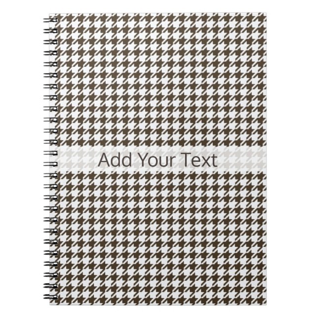 Brown Combination Houndstooth by Shirley Taylor Notebook (Front)