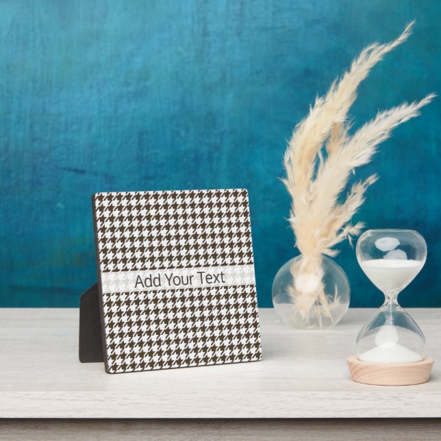 Brown Combination Houndstooth by Shirley Taylor Plaque (Insitu)