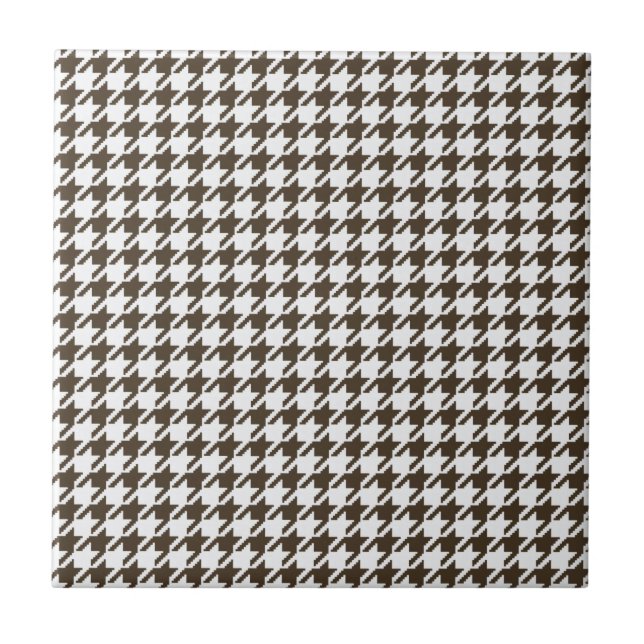 Brown Combination Houndstooth by Shirley Taylor Tile (Front)