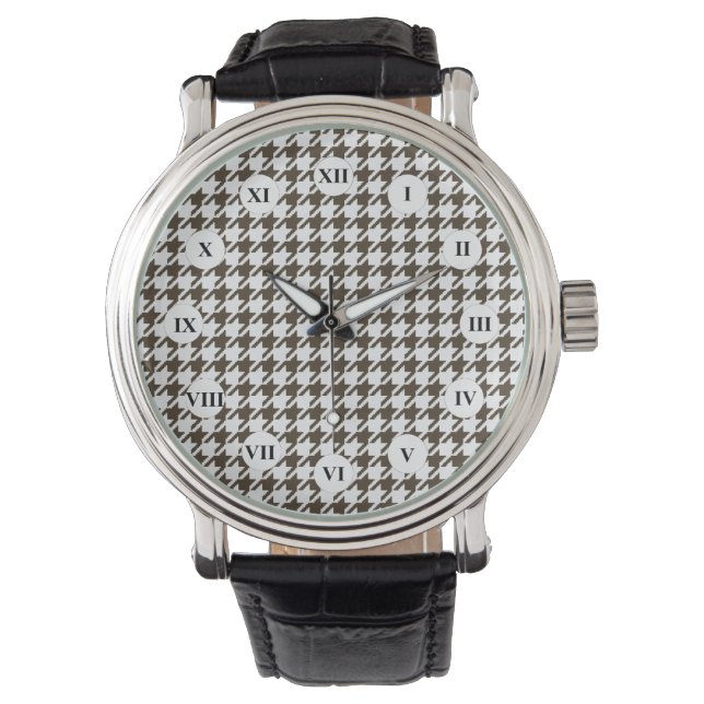Brown Combination Houndstooth by Shirley Taylor Watch (Front)