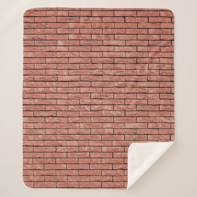Brown concrete brick sherpa blanket (Front)