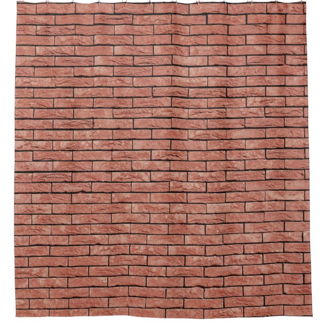 Brown concrete brick shower curtain (Front)