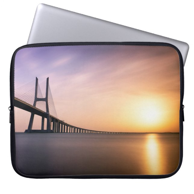BROWN CONCRETE BRIDGE DURING DAYTIME LAPTOP SLEEVE (Front)