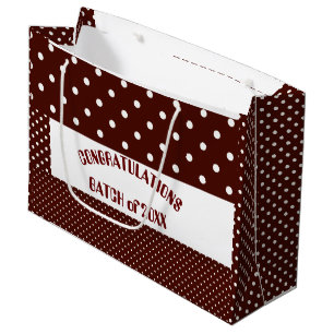 Brown Congratulations College Graduation Polka Dot Large Gift Bag