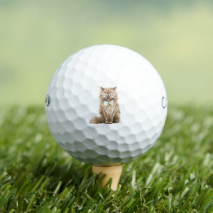 Brown Cool Cat Glasses Golf Balls