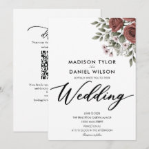 brown copper floral classic minimal wedding