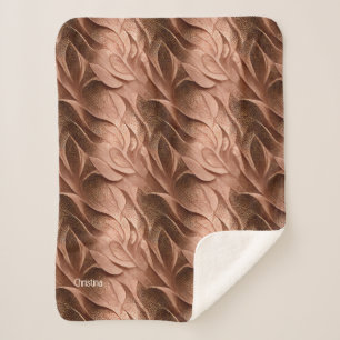 Brown copper inspired gradient elegant luxury  sherpa blanket