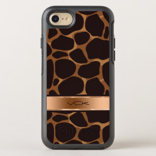 Brown Copper Modern Stylised Leopard Pattern OtterBox Symmetry iPhone 8/7 Case