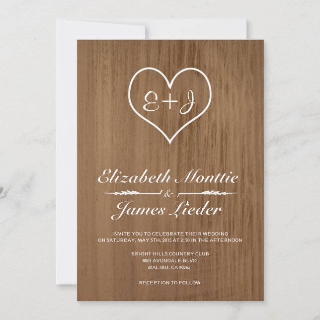 Brown Country Wedding Invitations (Front)